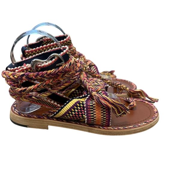 Amambaih LORENA Flat Sandals  Hand Crafted in Spain Size 37 US 7 - Picture 2 of 9